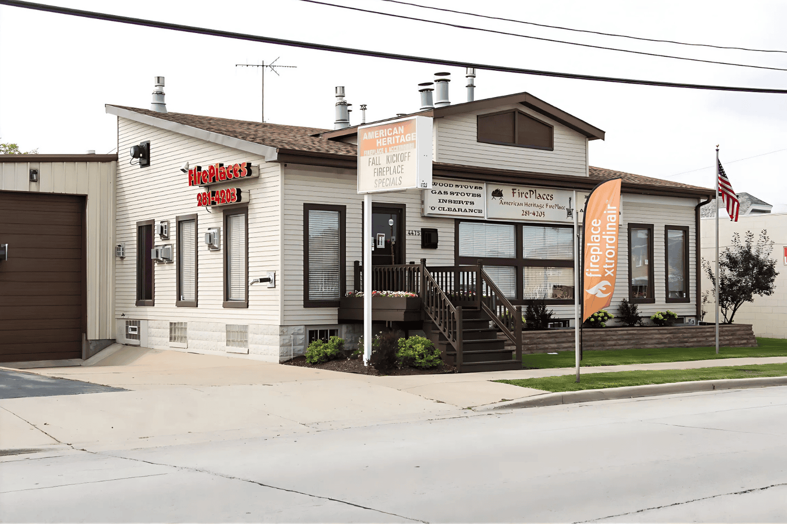 American Heritage Fireplace Milwaukee exterior storefront