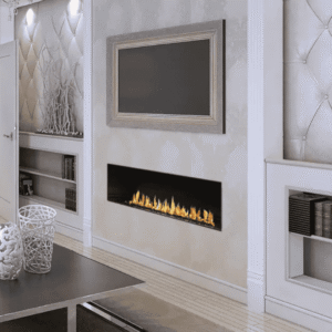 European Homes H Series linear fireplace by American Heritage Fireplace in Milwaukee and Chicago