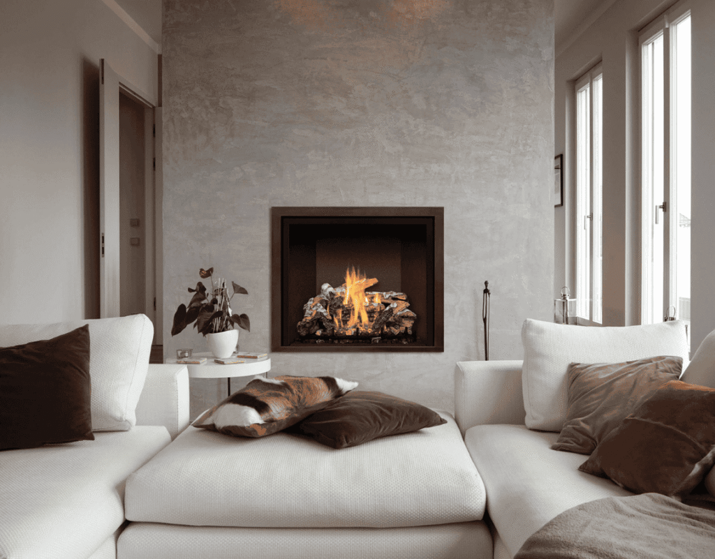 Contemporary fireplace installation by American Heritage Fireplace in Milwaukee modern living room